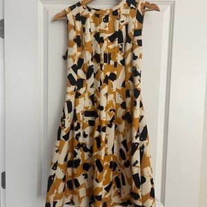 H&M | Abstract Dress | Yellow/Black/Cream | Size 8